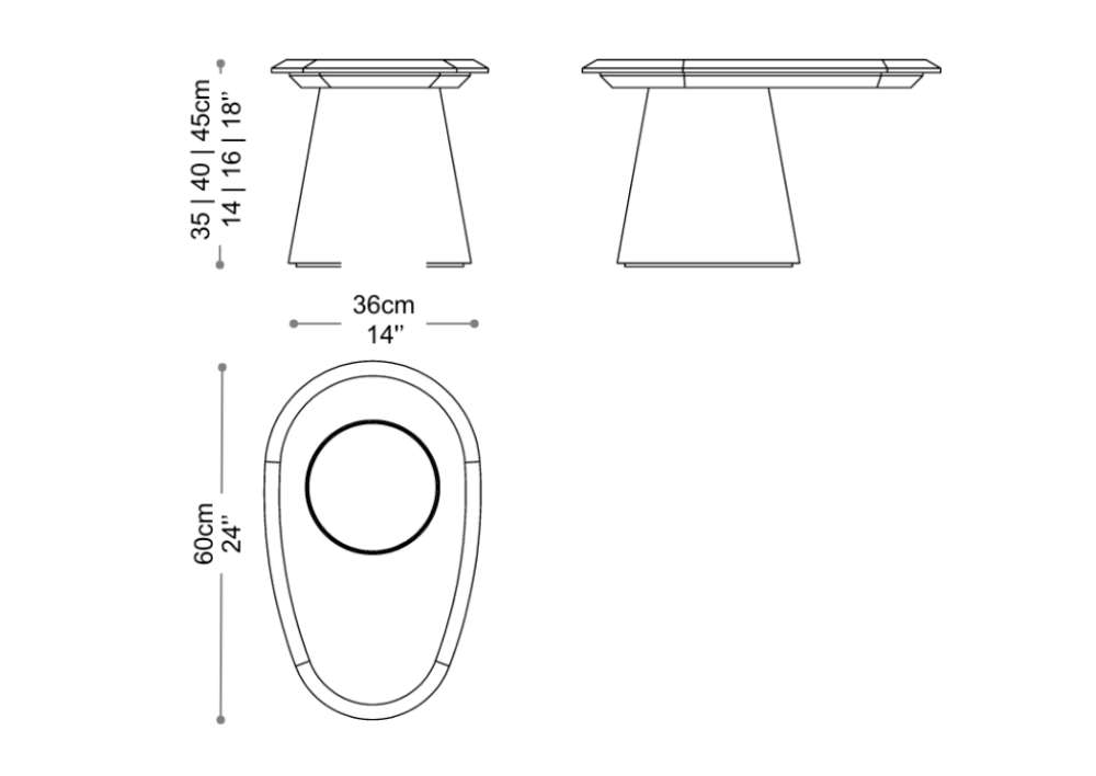 Image of the main dimensions of the product